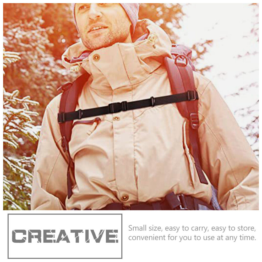 2PCS Camping Chest Belts Black Backpack Straps Quick Release Backpack Straps