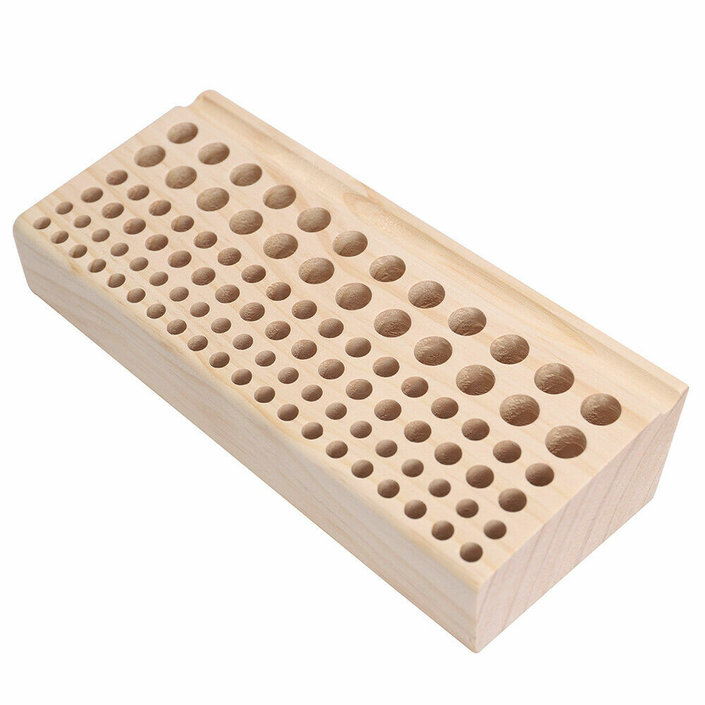 98 Holes Leather DIY Craft Wood Tool Rack, Wooden Stamp Storage Holder Organizer