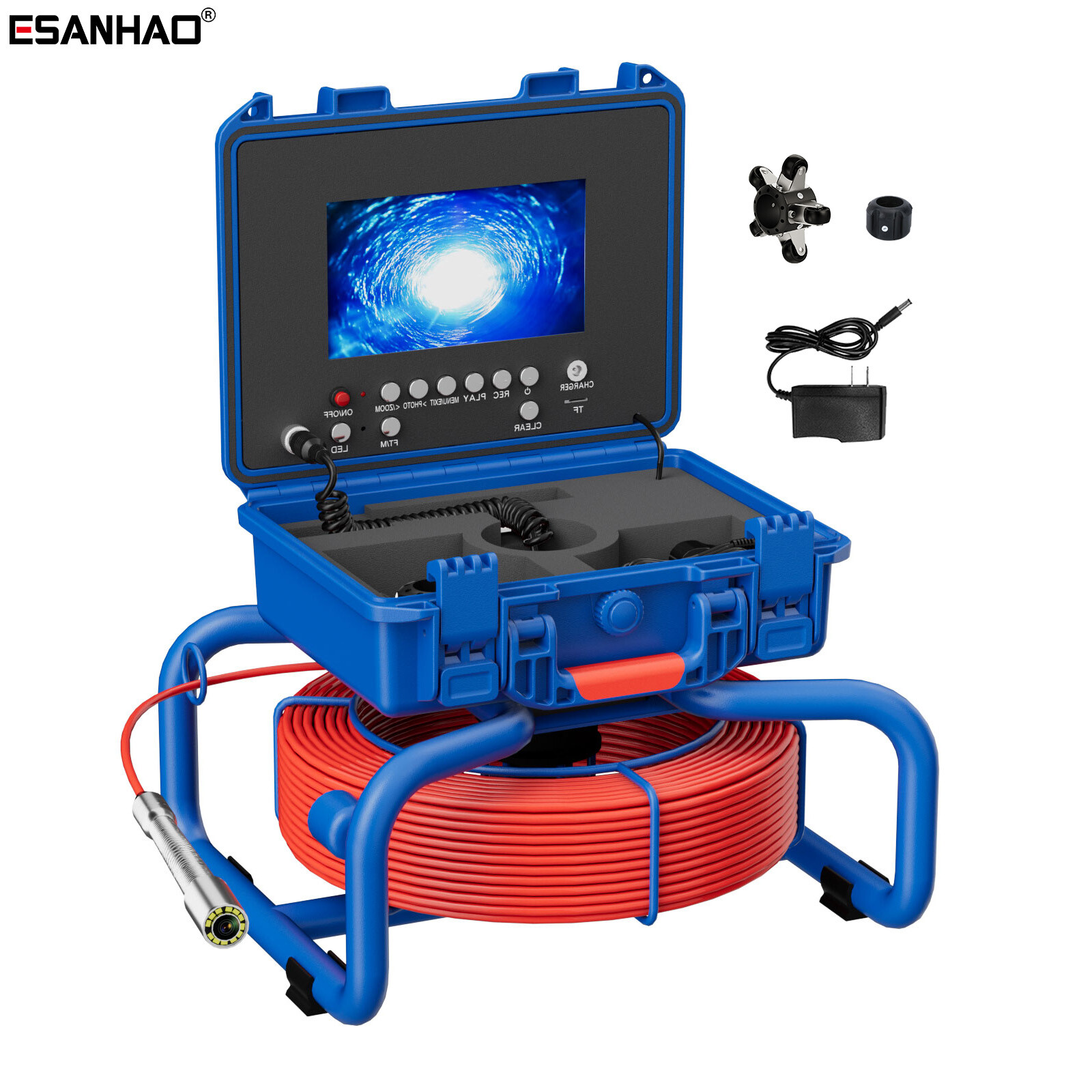 Pipe Inspection Camera 7" 20 m Drain Sewer Inspection Camera w/ Meter Counter
