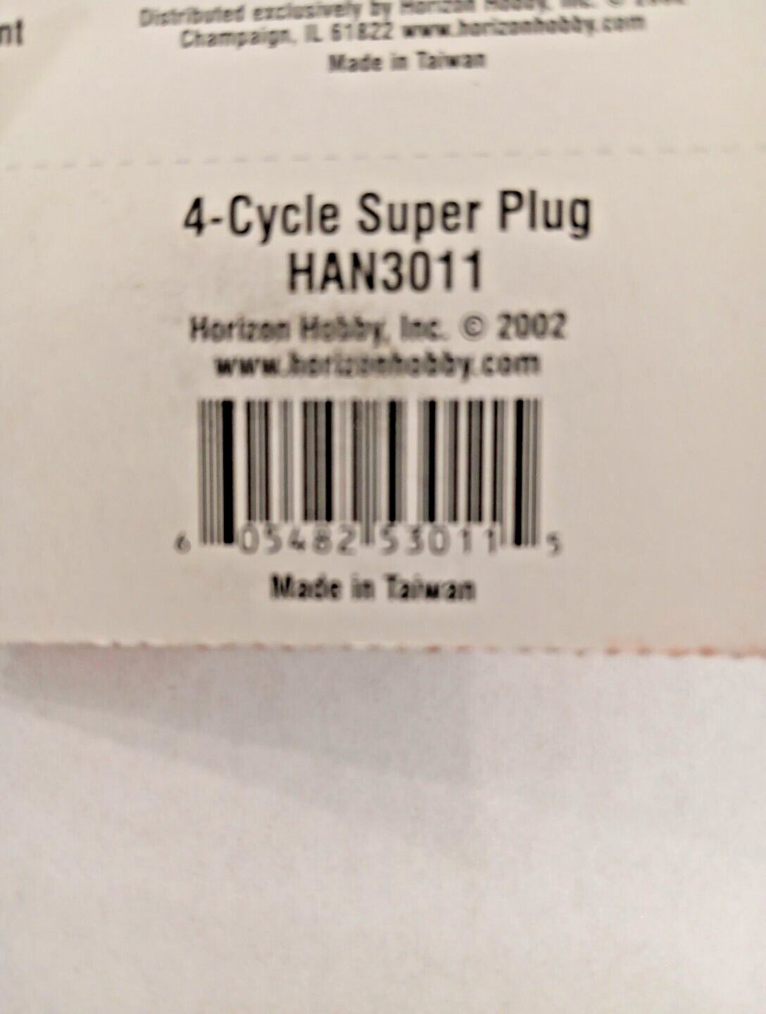 HANGAR 9 #HAN3011~NEW IN PKG.~ 4-Cycle Super Plug