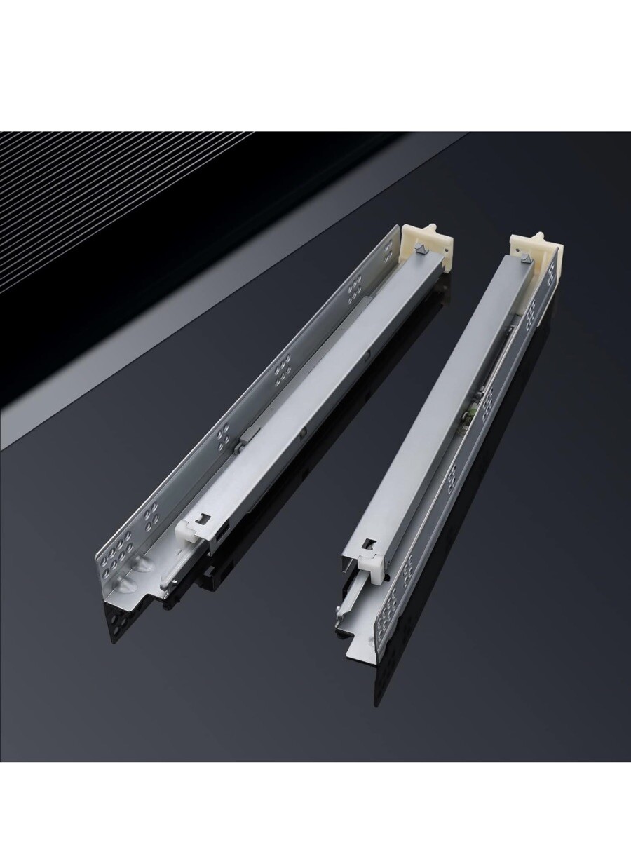 1Pair 21" Soft Close Drawer Rails Full Extension Locking Device Included