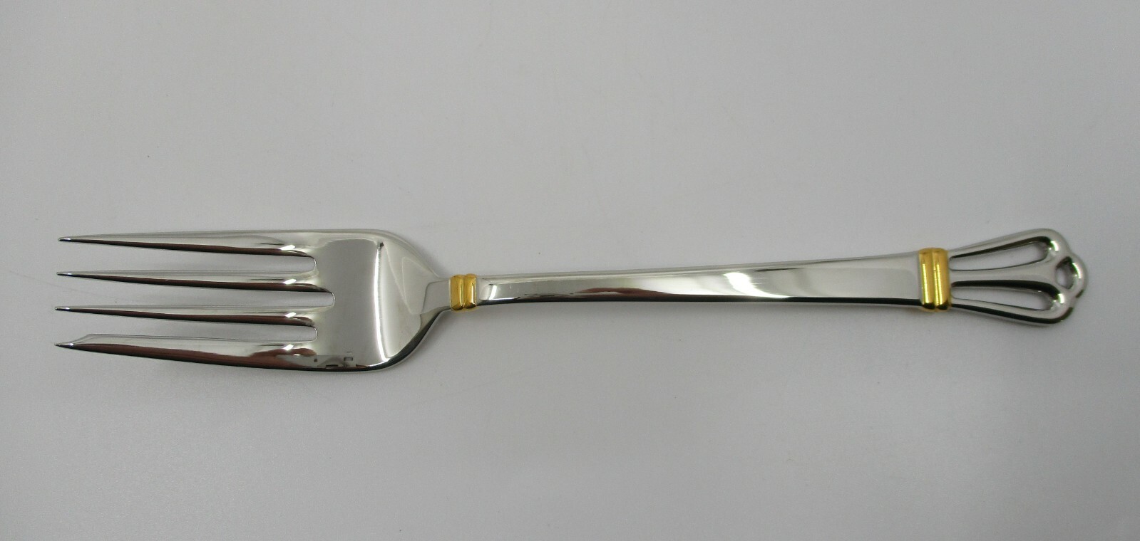 GORHAM STAINLESS CHANCELLOR GOLD SALAD FORK   -  7" - 06I