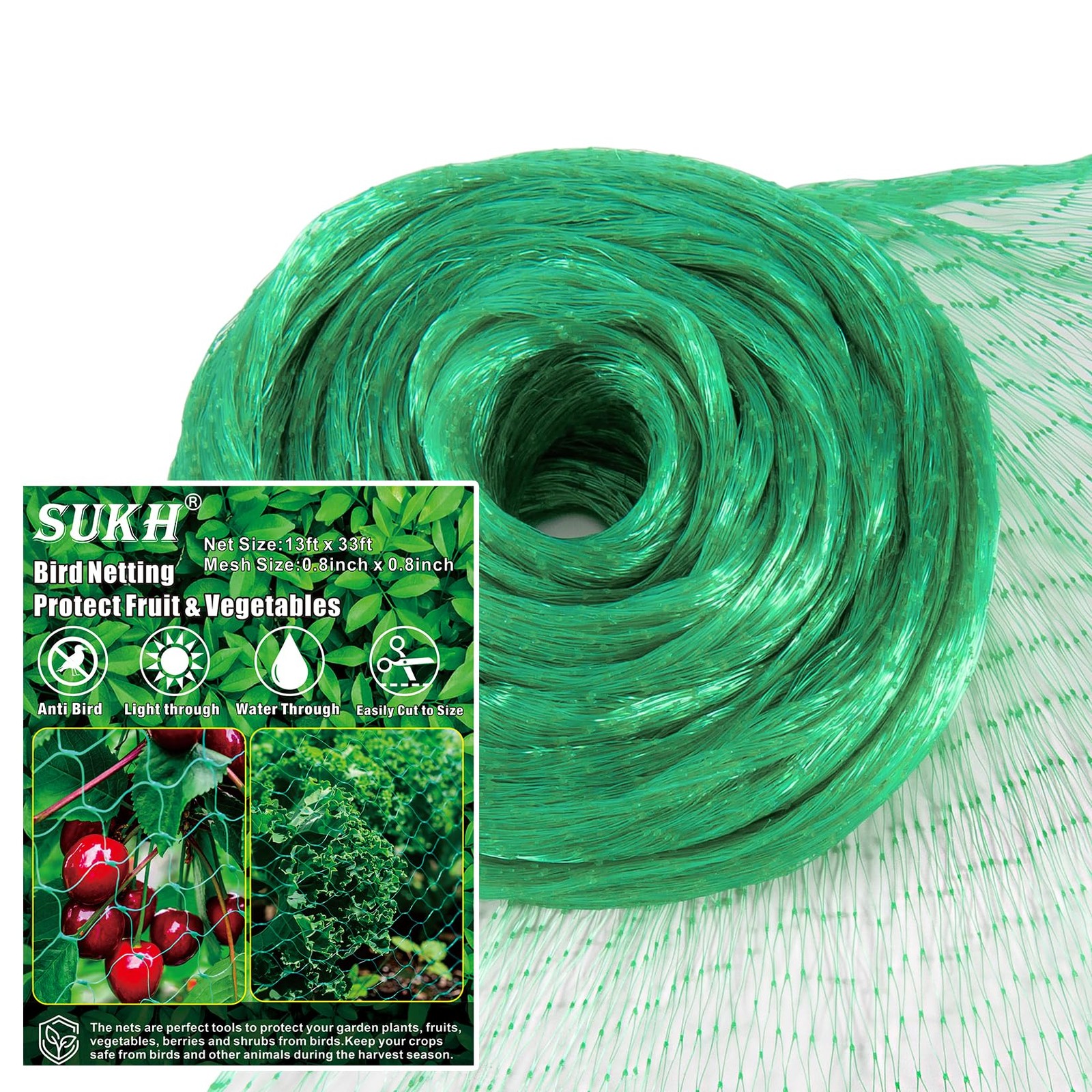 Bird Netting for Garden 13x33ft - Sukh Mesh Color-2