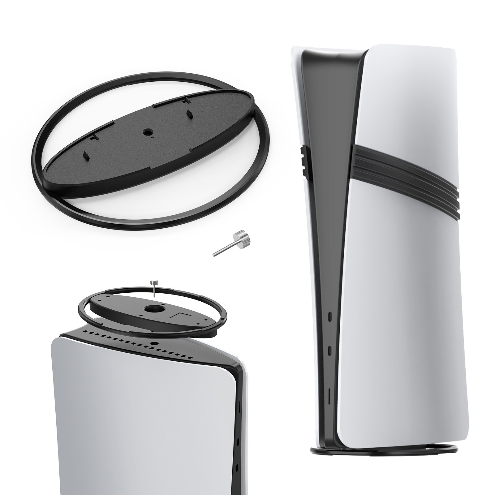 Vertical Metal Stand for PlayStation 5 Slim/Pro Console with Anti-Slip Base