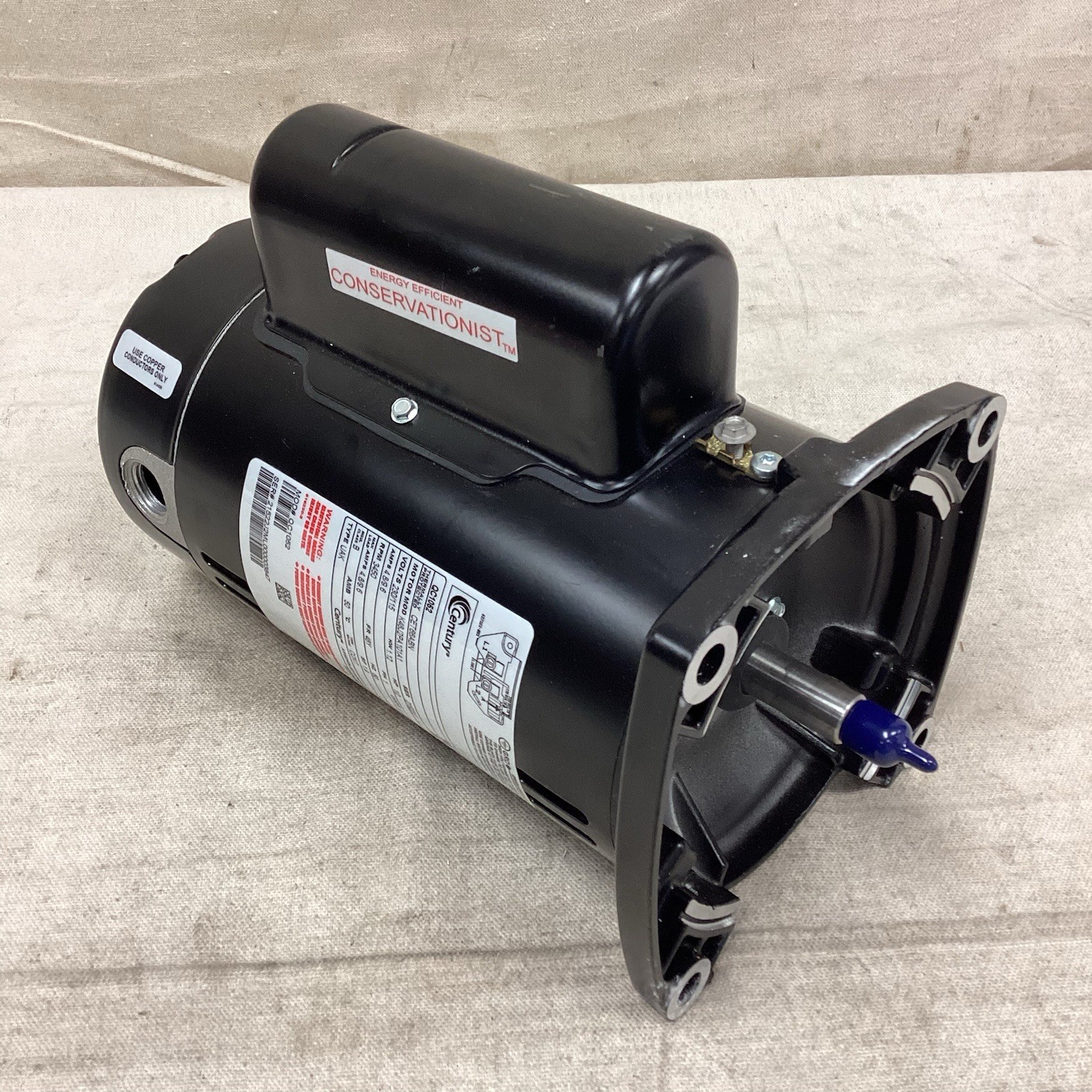 CENTURY QC1052 Square Flange Pool Pump Motor 1/2 HP Capacitor-Start/Run