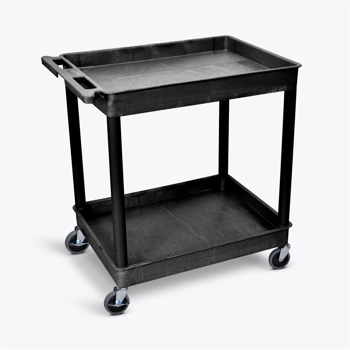 Luxor TC11 Luxor 2-Shelf Plastic Utility Cart w/ 400 lb. Capacity