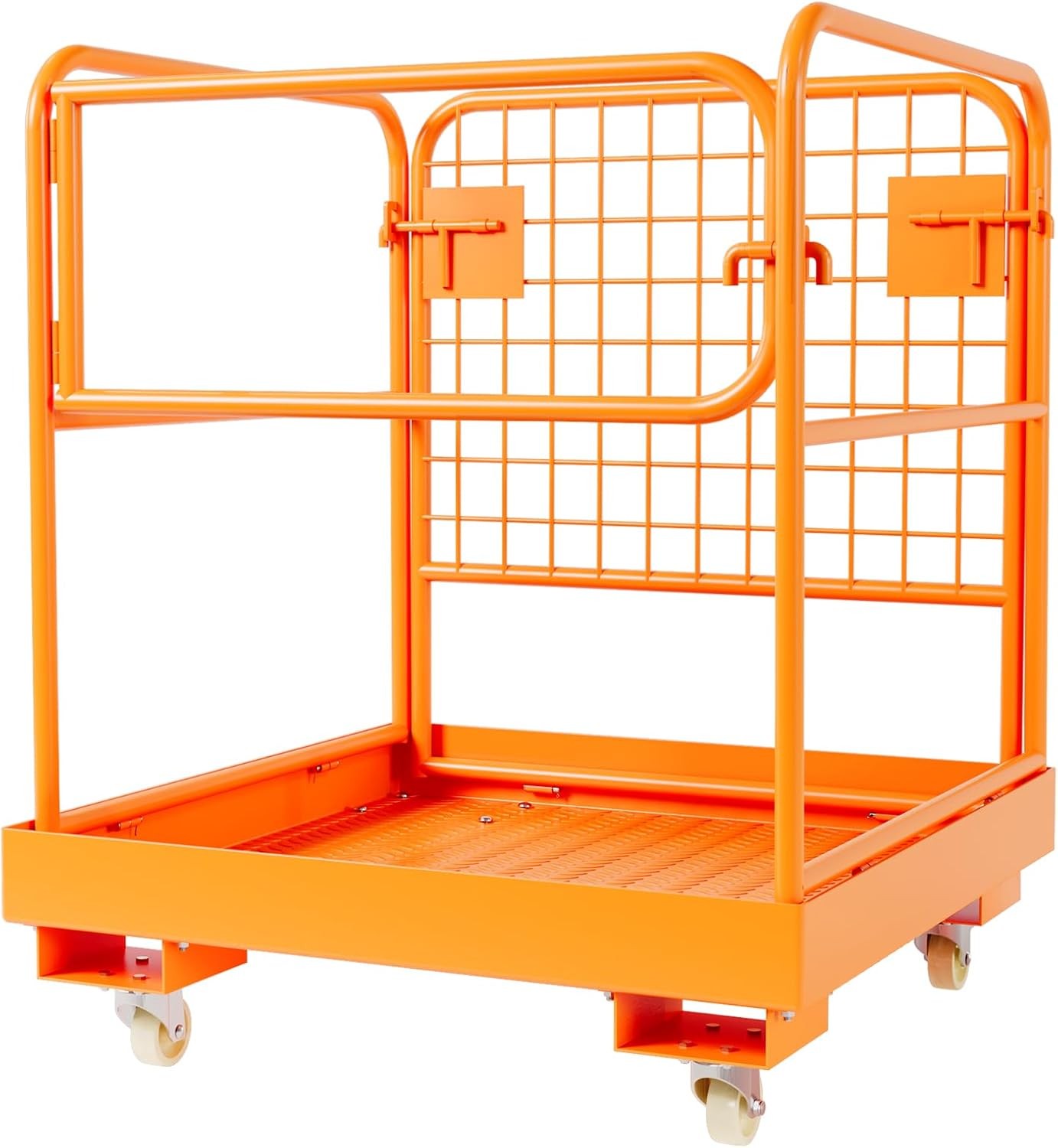 1200 Lbs 36" x 36" Forklift Safety Cage Forklift Work Platform Basket w/Wheel