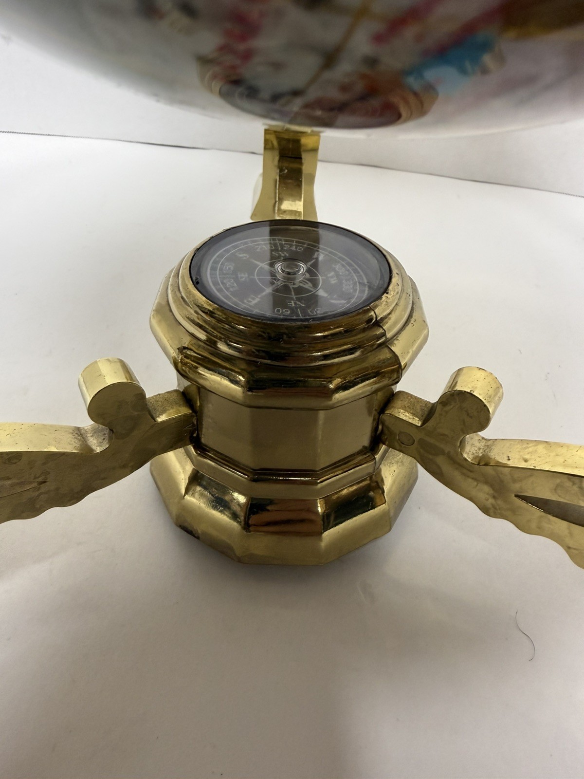 World Globe- Decorative Desktop Globe Gold Frame with Compass