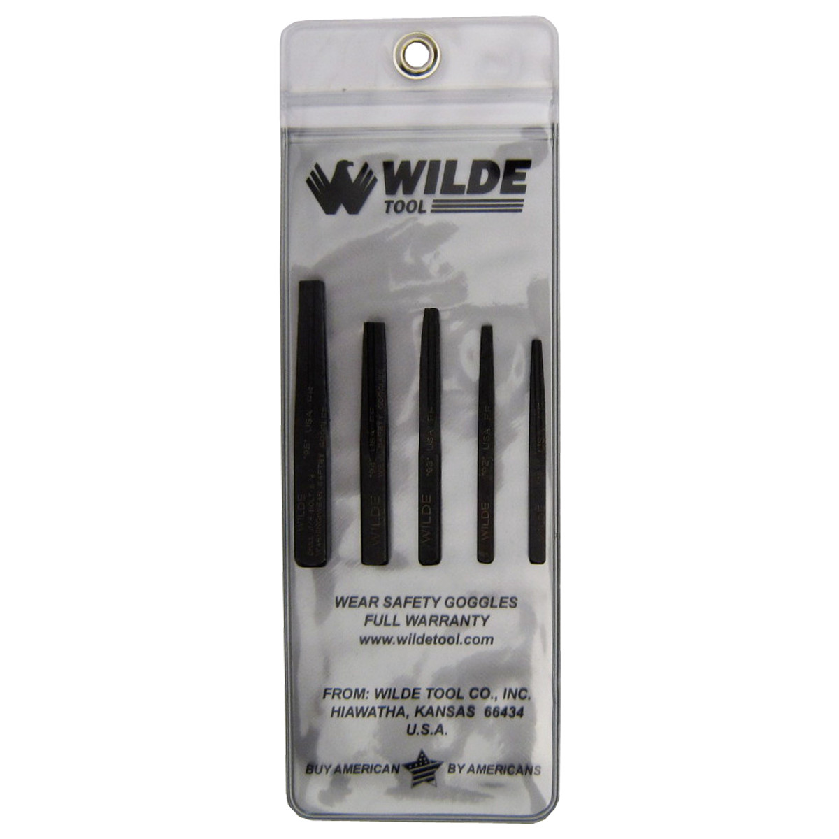 Wilde #90 5 Pc Square Style Screw & Bolt Extractor Made in USA
