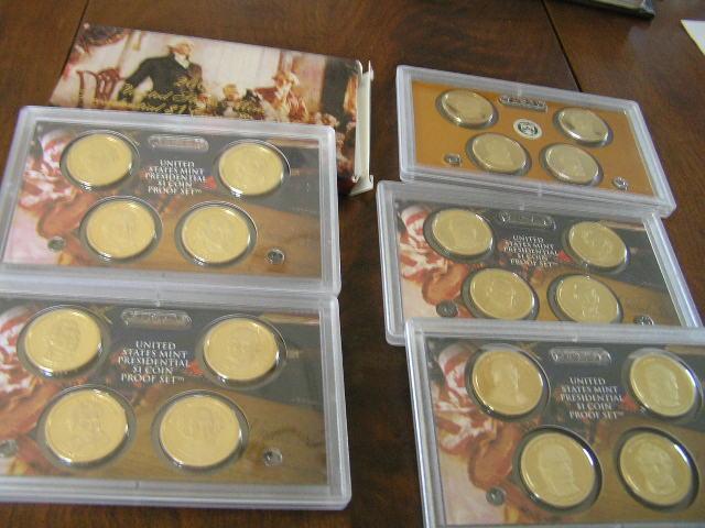 2007 to 2011 PROOF Presidential dollars set/collection