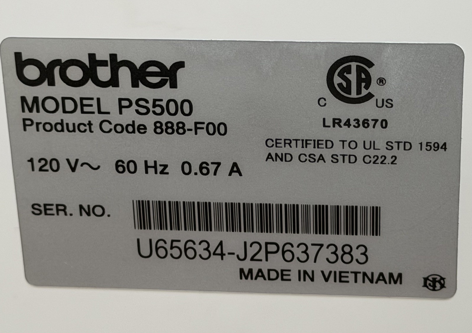 Brother Pacesetter PS500 Computerized Sewing Machine & accessories