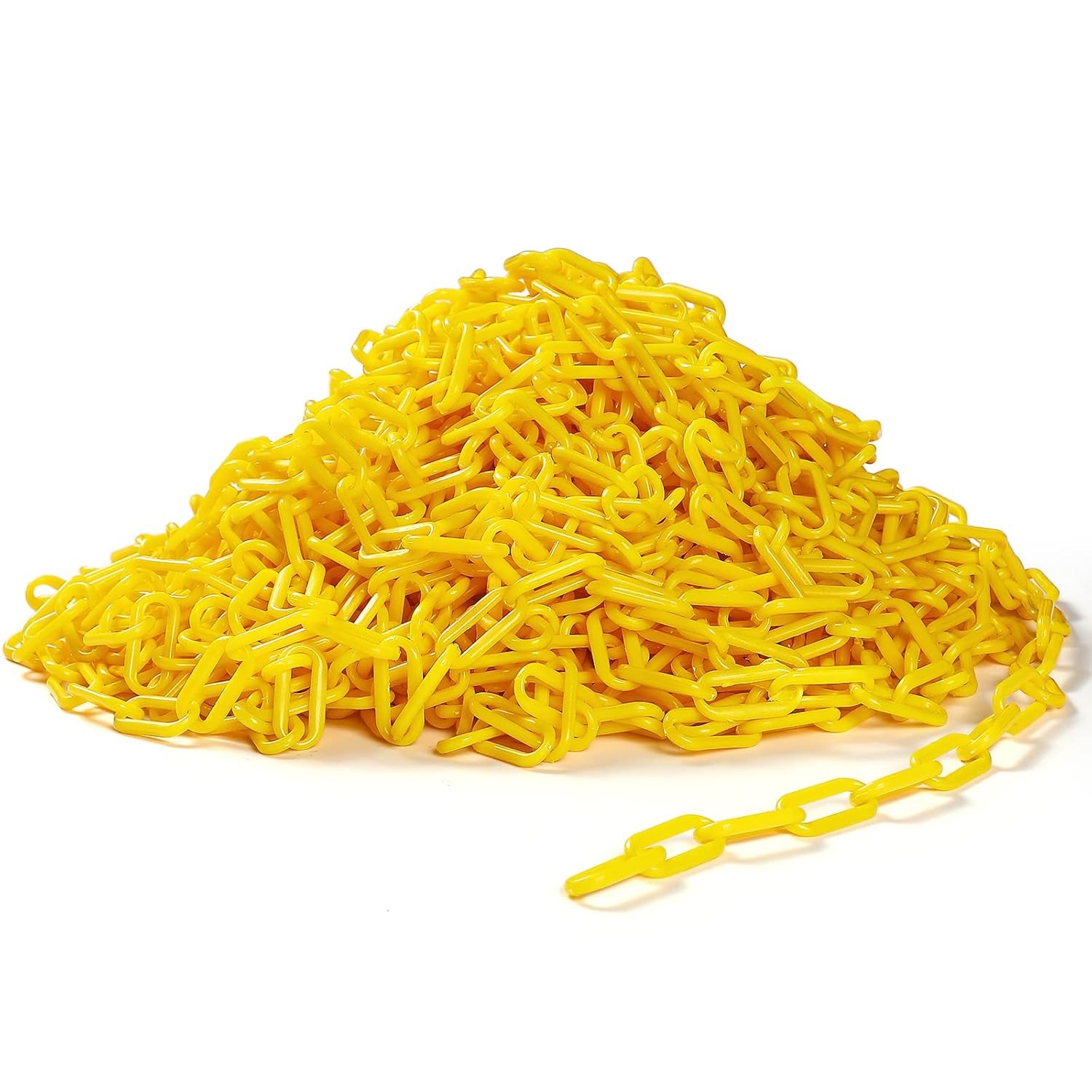 Yellow Plastic Chain Links, Plastic Safety Chain Barrier Weatherproof 200ft 1