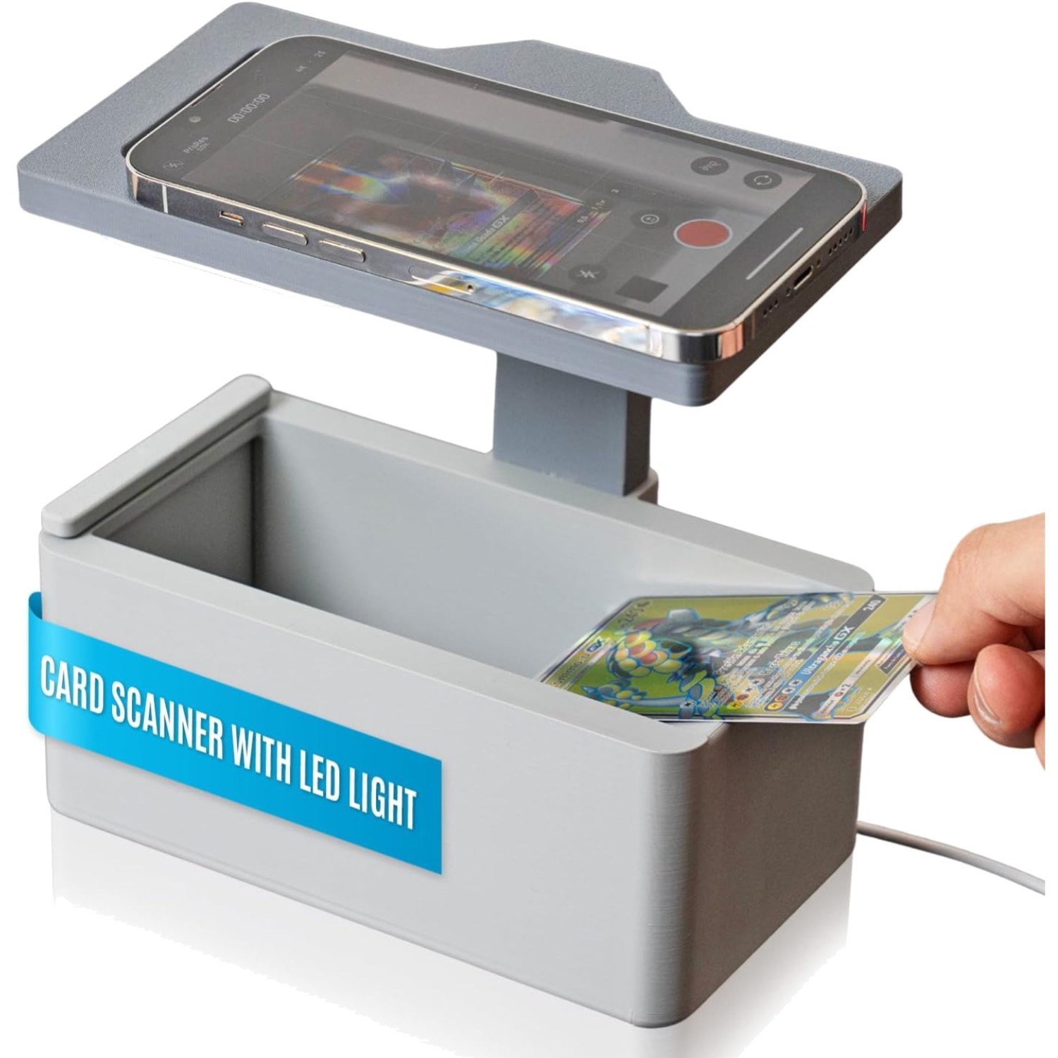 Card Scanner Pro for Trading Cards – MTG & TCG Card Scanner Stand with LED Light