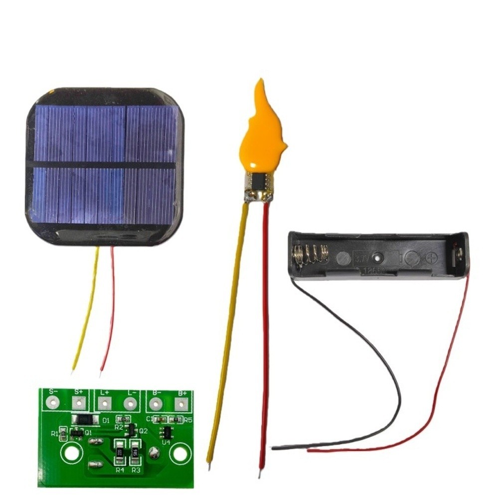 3.7V Solar Powered Flame Lamp with Flickering Effect and PCB Control Board