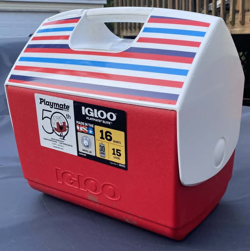 Igloo Playmate Elite 16 Qt Cooler 50th Anniversary Red White Blue USA STRIPE