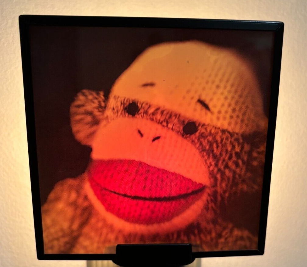 Night Light Sock Monkey Picture w/ Bulb Works