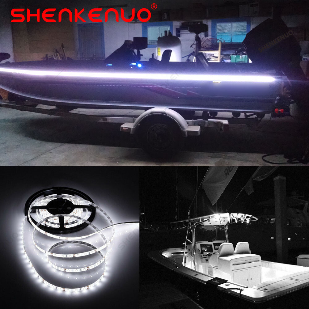 12V 16.4 FT 300SMD Flexible White LED Strip Light Waterproof For Car Truck Boat