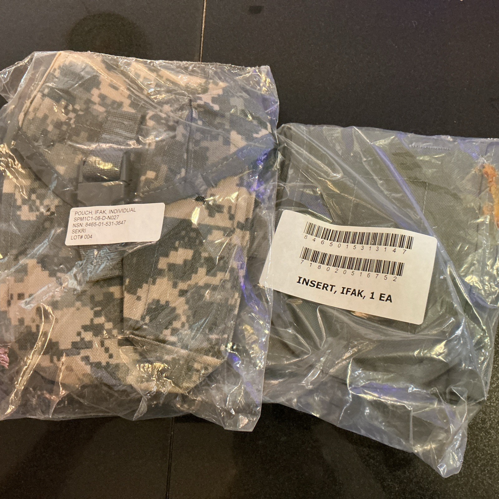 MILITARY USGI IFAK Pouch - ACU INDIVIDUAL FIRST AID KIT (IFAK) POUCH with INSERT