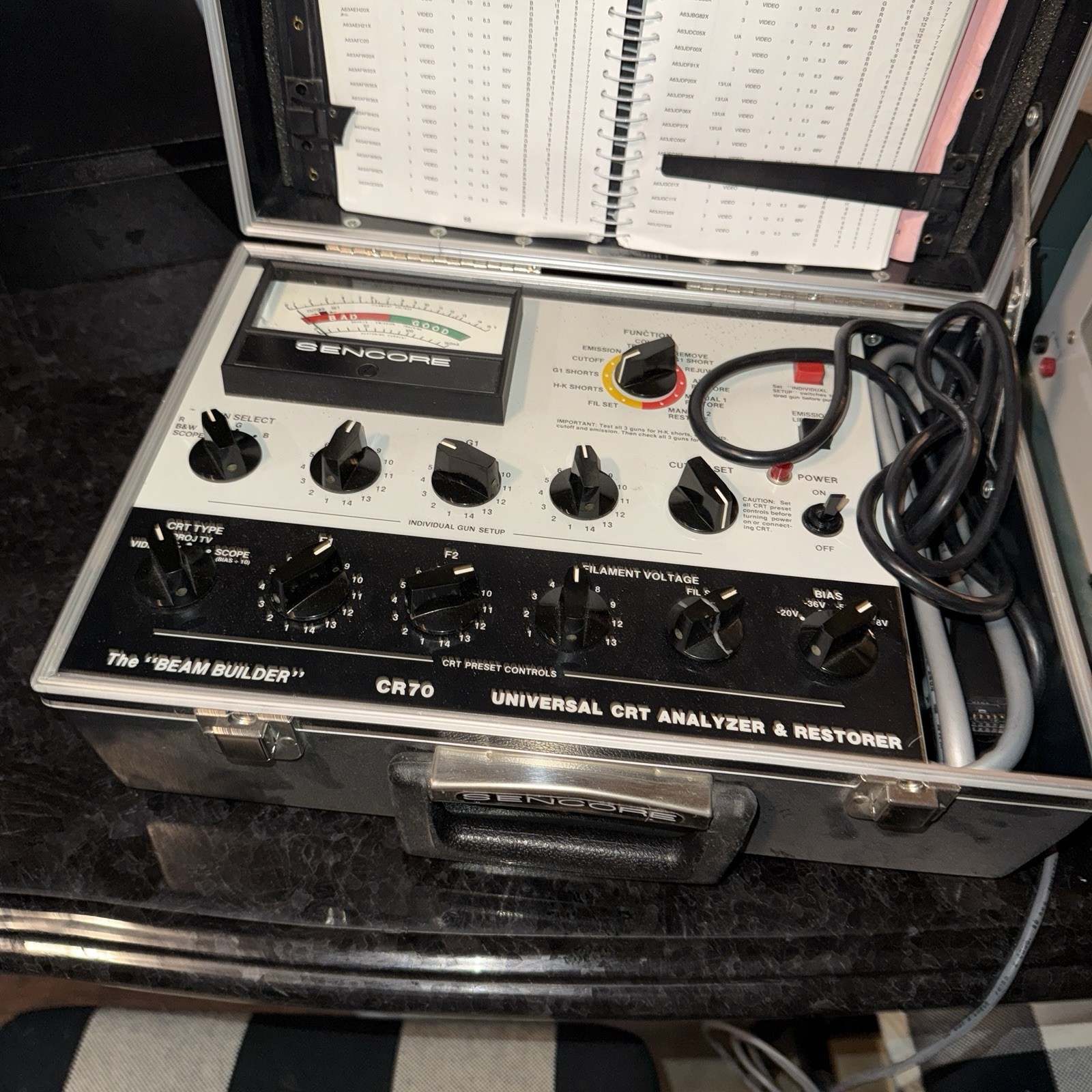 SENCORE ® CR70 Beam Builder CRT Tester CRT Analyzer Restorer Manuals 1970 VTG
