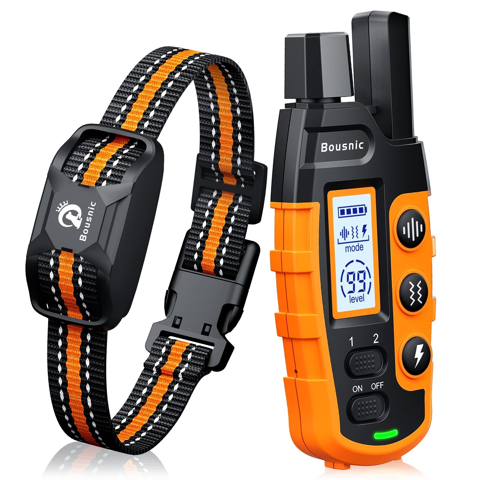 Rechargeable Waterproof Dog Training Collar - 3300ft Remote, Beep, Vibration, Sa