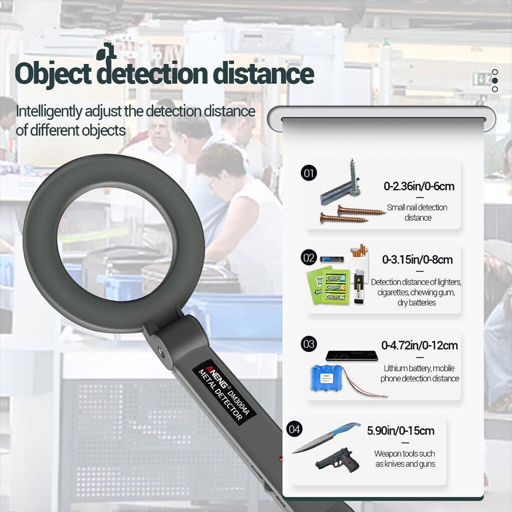 Handheld Metal Detector Airport Security Scanner High Sensitive Testing Tool