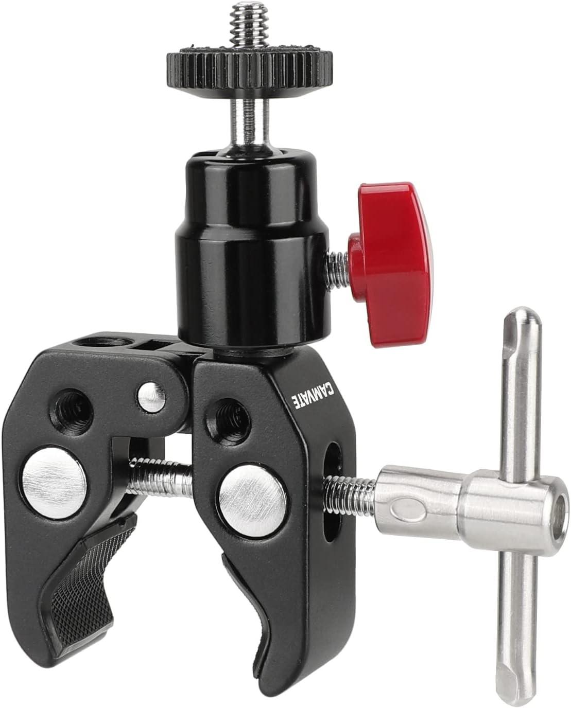 Super Clamp Articulated Mini Ball Head with 1/4"-20 Thread Hole