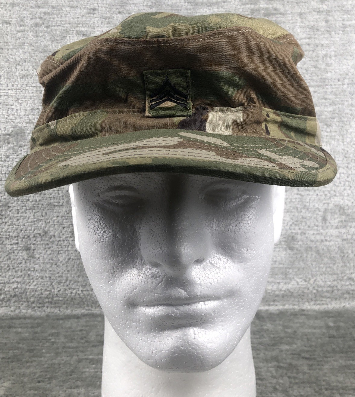 Military Patrol Hat Cap Adult 7 5/8 Green Camo - Cotton Nylon Fiber