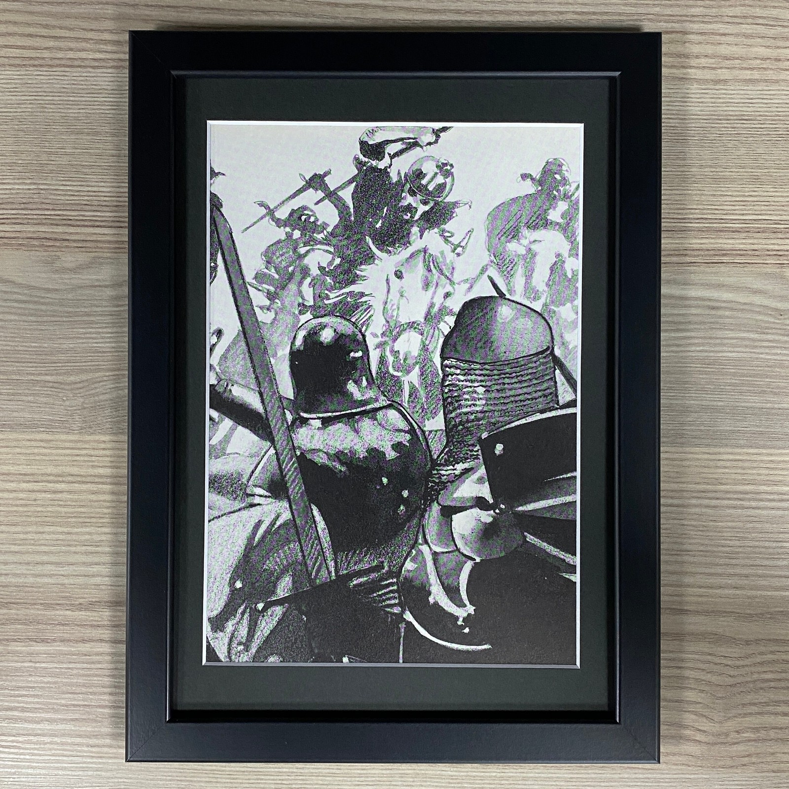 DUNGEONS & DRAGONS FRAMED ART. BATTLE SCENE, PALADIN KNIGHT, D&D