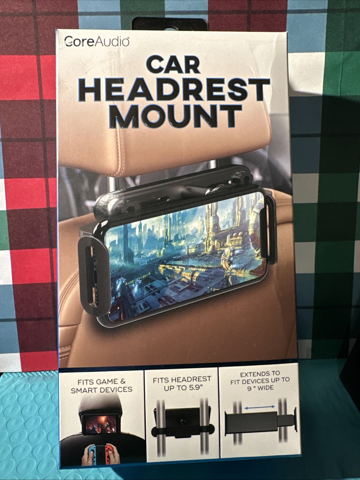Core Audio Headrest Mount for Games and Smart Devices NEW