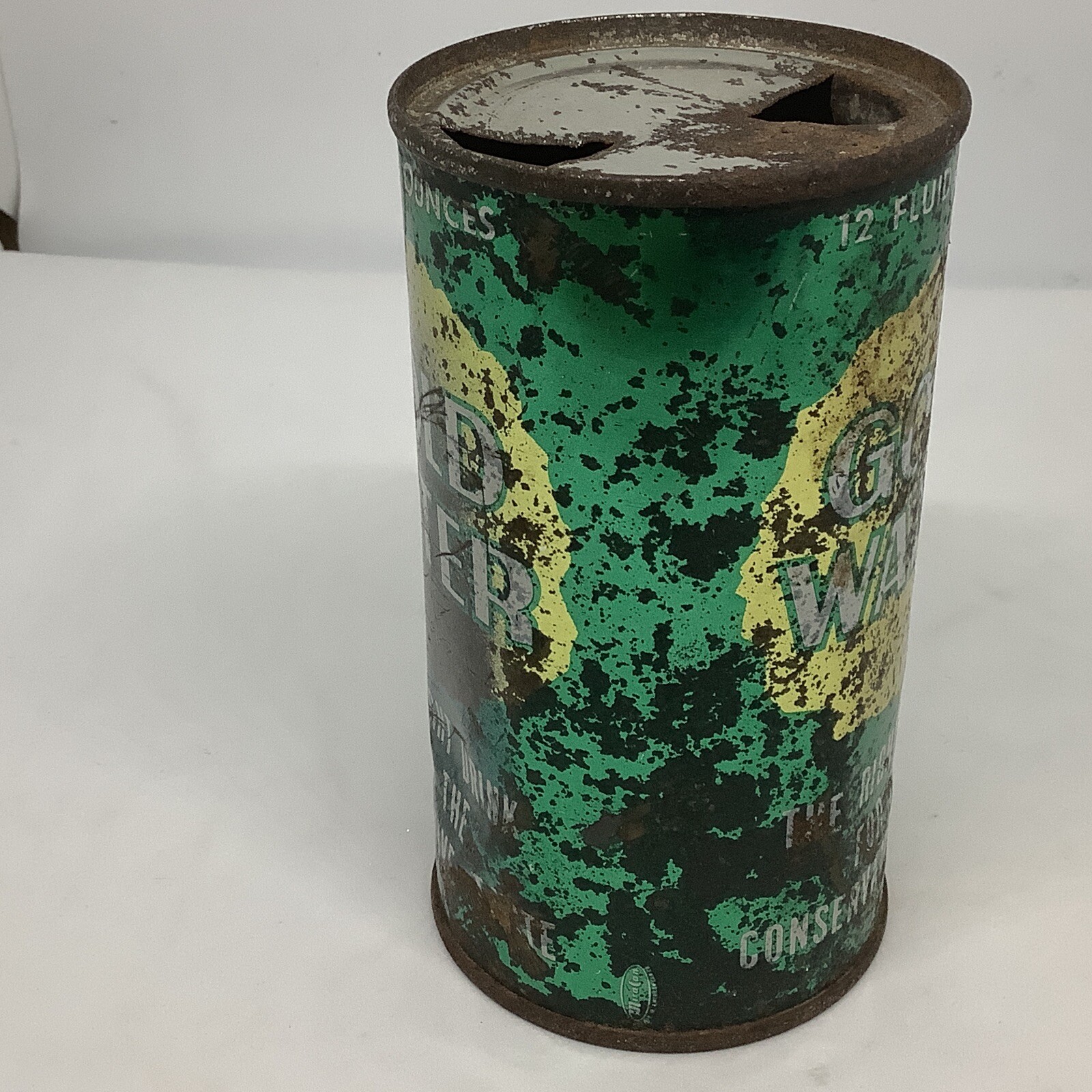 VINTAGE GOLD WATER FLAT TOP CAN