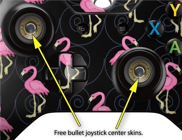 Flamingos on Black Skin for XBOX One Controller