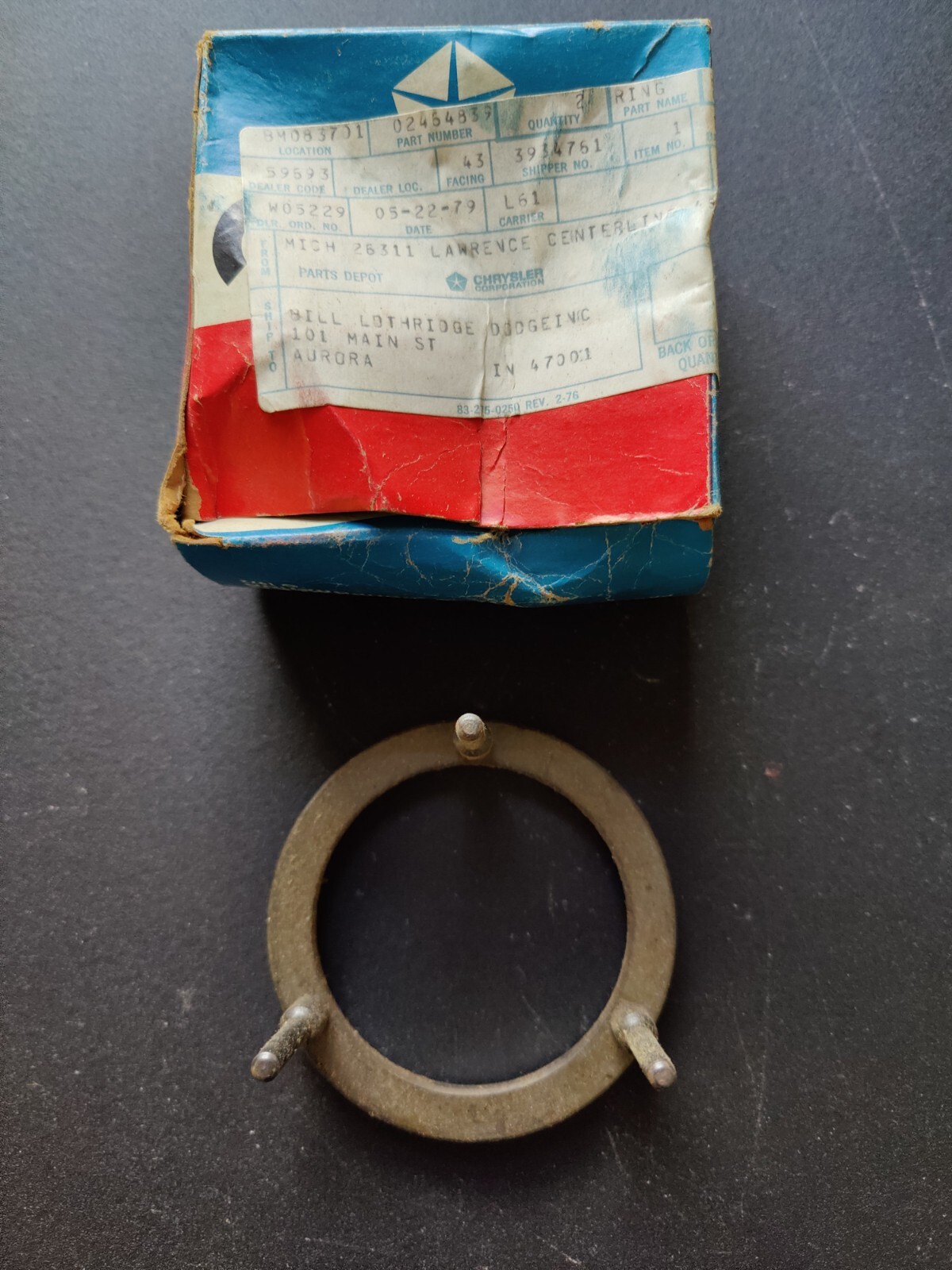 NOS OEM 1953-76 Mopar 3 Speed Trans Outer Synchro Stop Ring Mopar 2464839