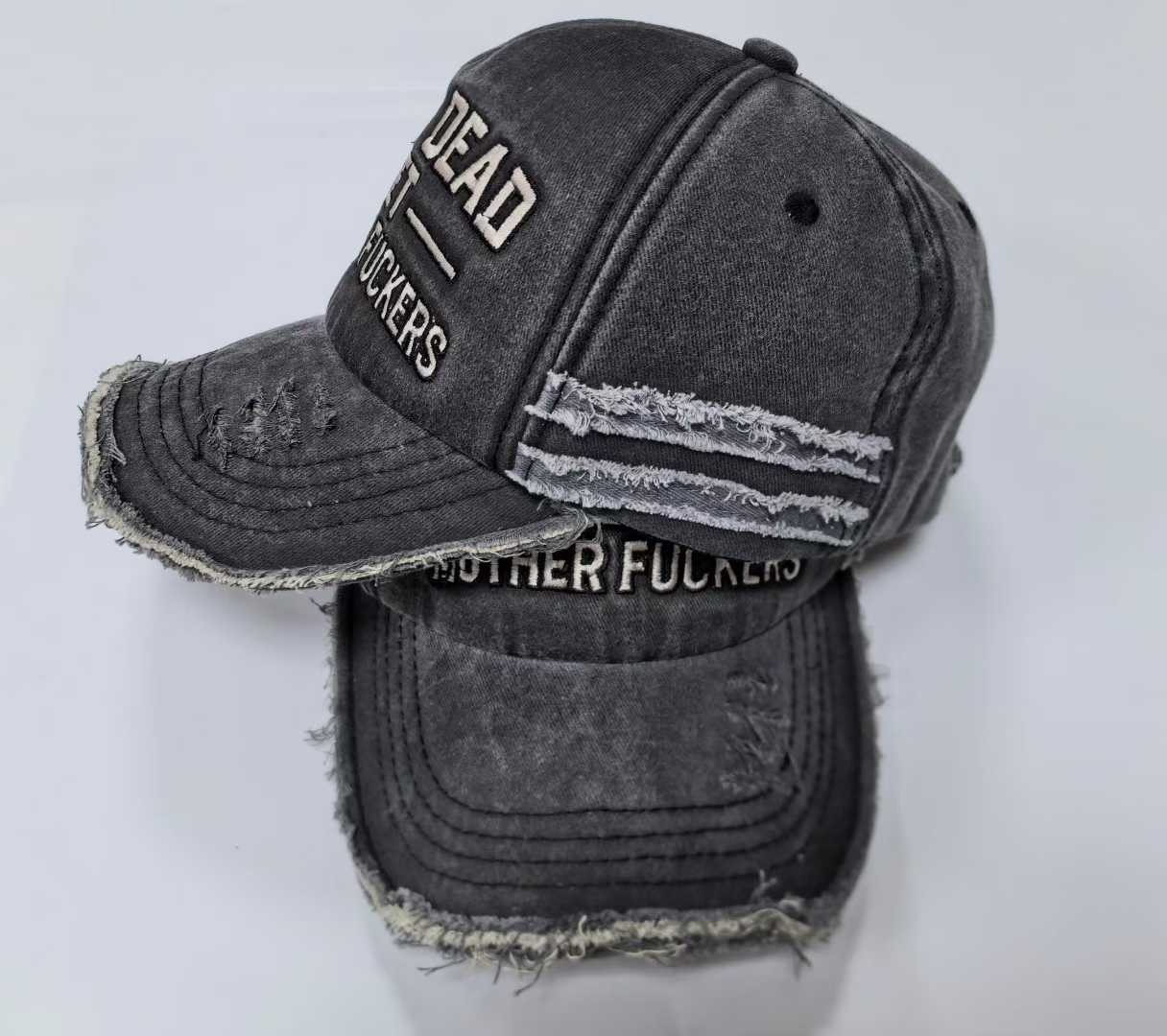 "Ain't Dead Yet Mother *ers" Distressed Black Baseball Cap | Embroidered Dad Hat