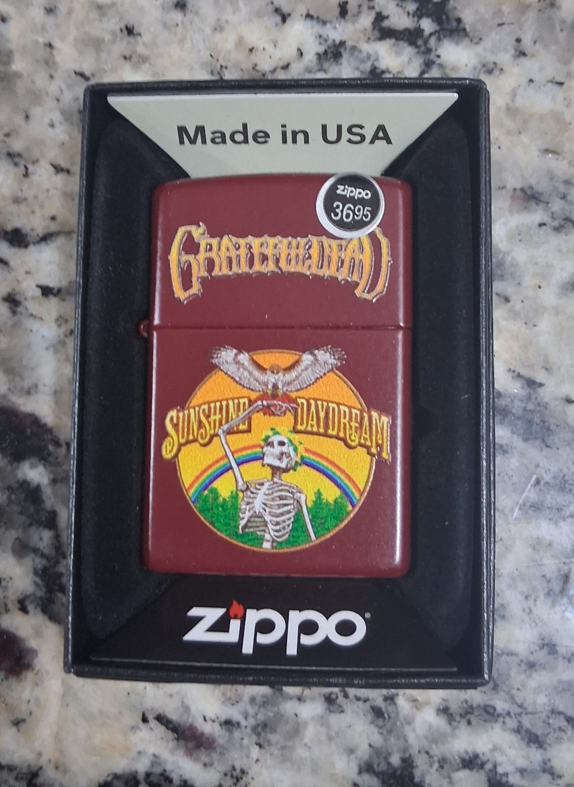 GRATEFUL DEAD ZIPPO LIGHTER AUTHENTIC 2025 LICENSED ROCK N ROLL maroon