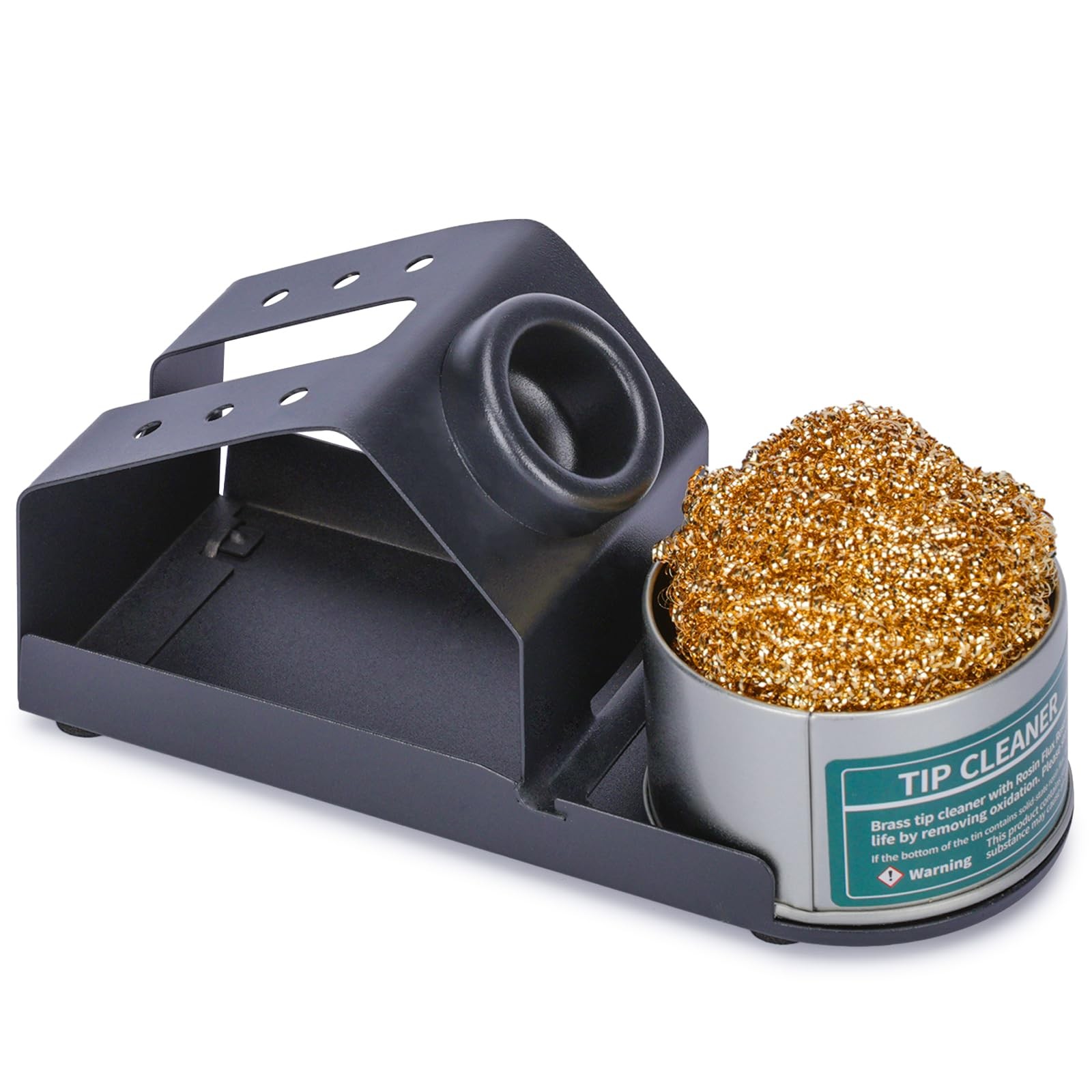 YIHUA D-2 Soldering Iron Holder, Heat-resistant Tip Cleaner with Brass Black