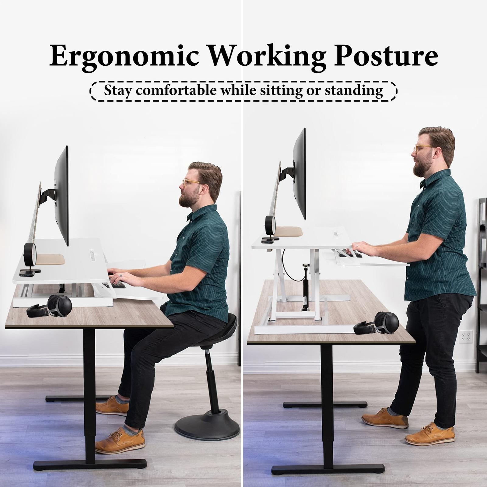 37" Standing Desk Converter Height Adjustable Sit to Stand Up Riser