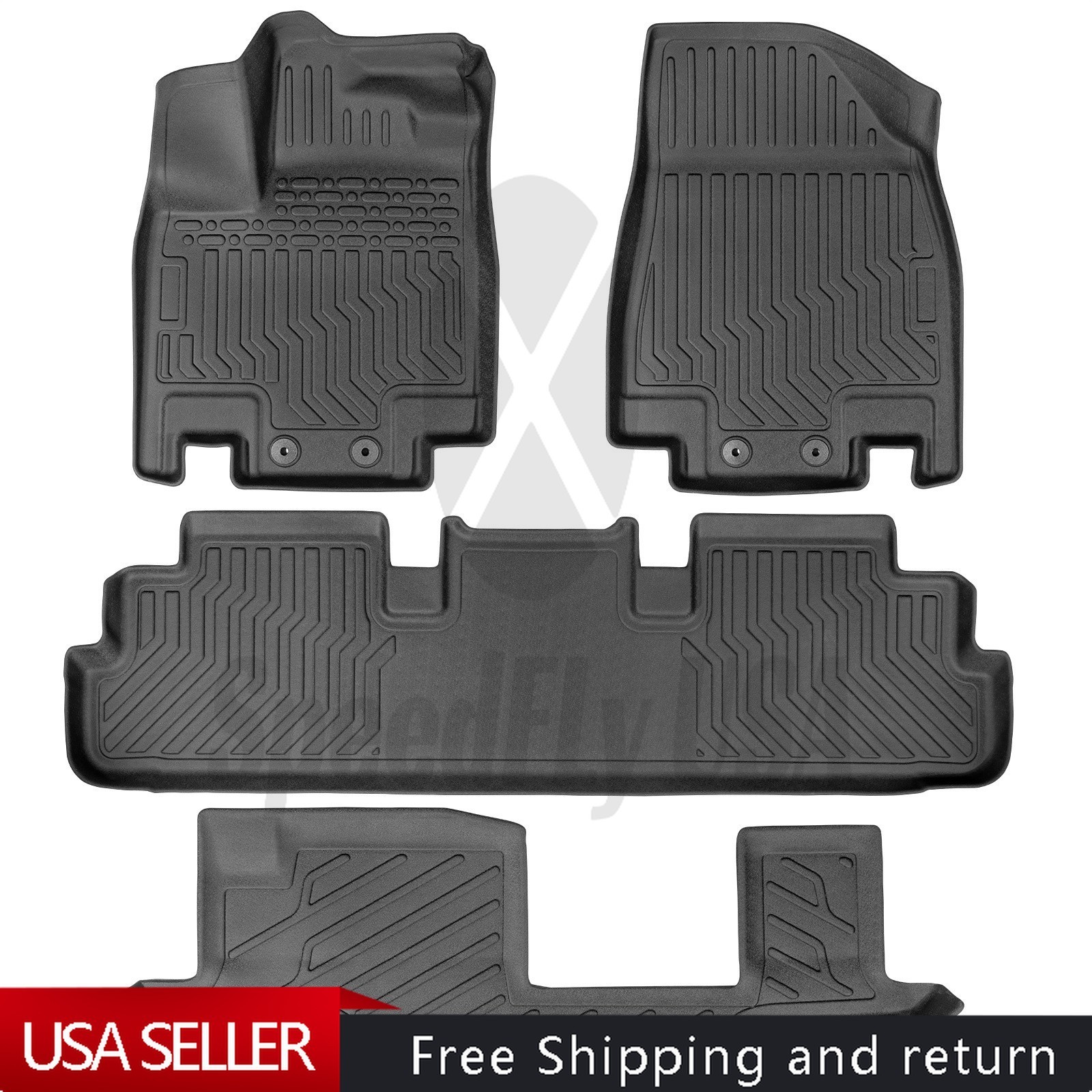 Floor Mats Liner Fit 2022-2024 Nissan Pathfinder 8 Passenger / QX60 7 Passenger