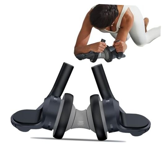 Fitness Ab Roller Wheel with Elbow Support Abdominal Trainer Roller Grey