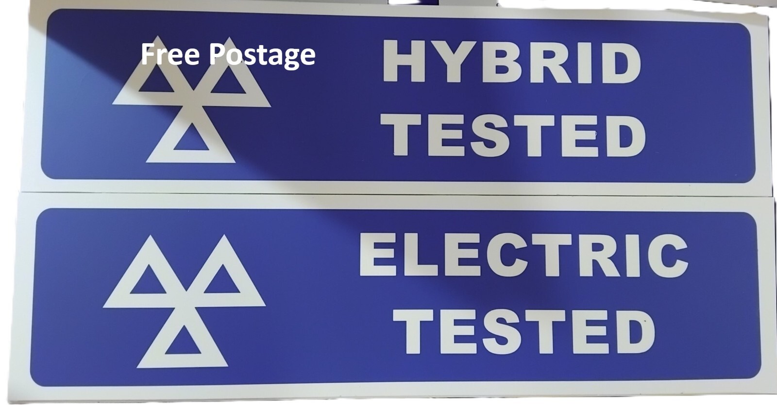 MOT ELECTRIC & HYBRID TESTED SIGN PACK.  3 Yr NO FADE WARRANTY 600 x 150 x 4mm