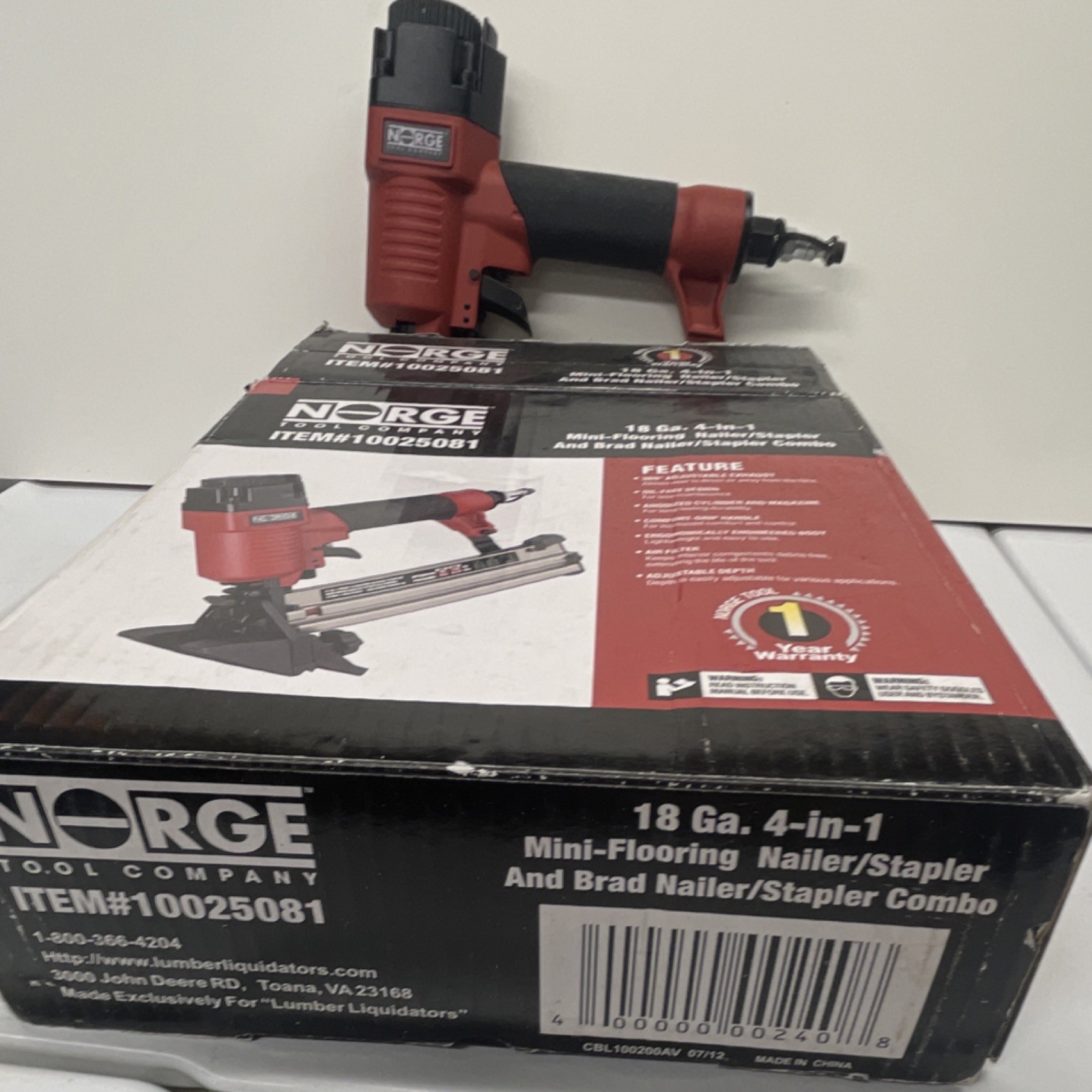 Norge 18g Mini-Flooring&Brad Nailer/Stapler Model 10025081
