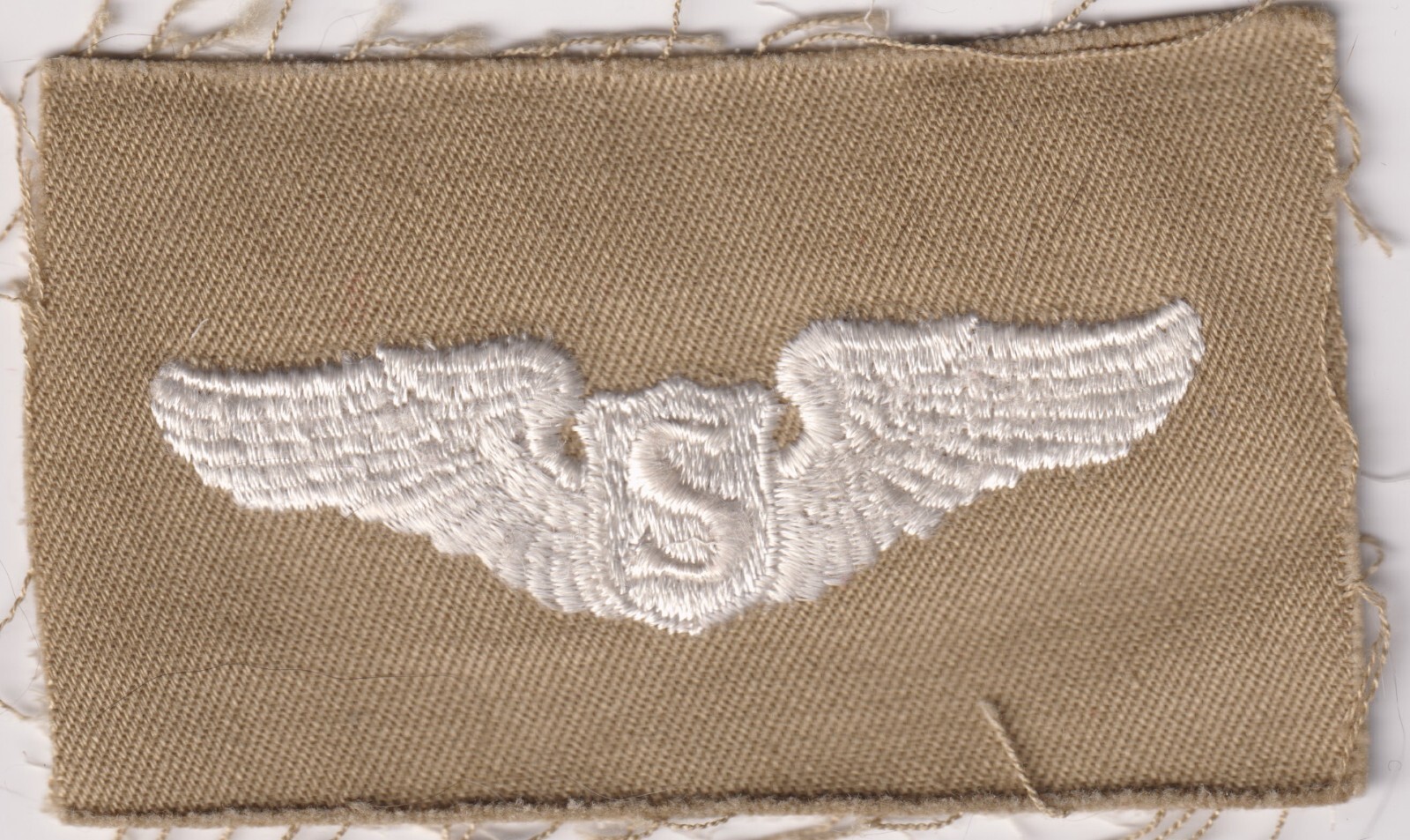 Service Pilot wing US Army Air Force khaki patch real WWII make USAAF