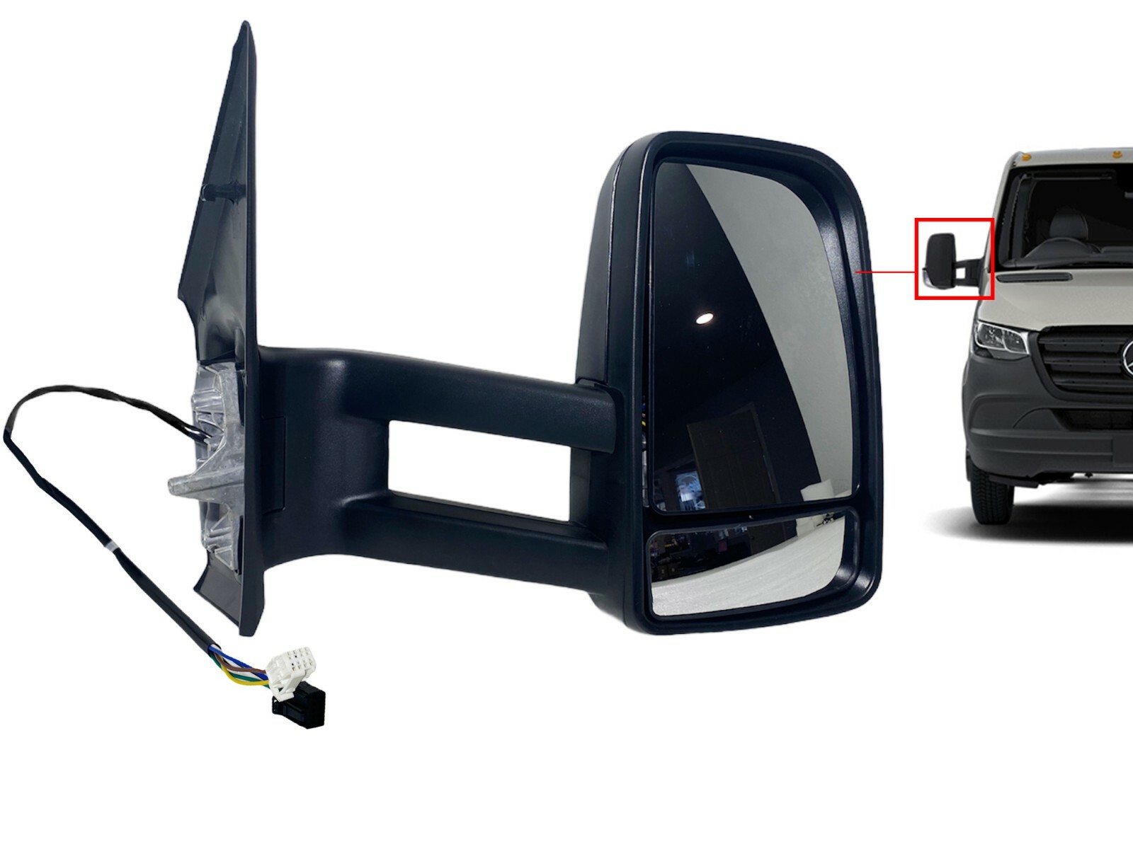 For 2019-2021 Mercedes Sprinter Right Front Door Side Rear View Mirror Long Arm
