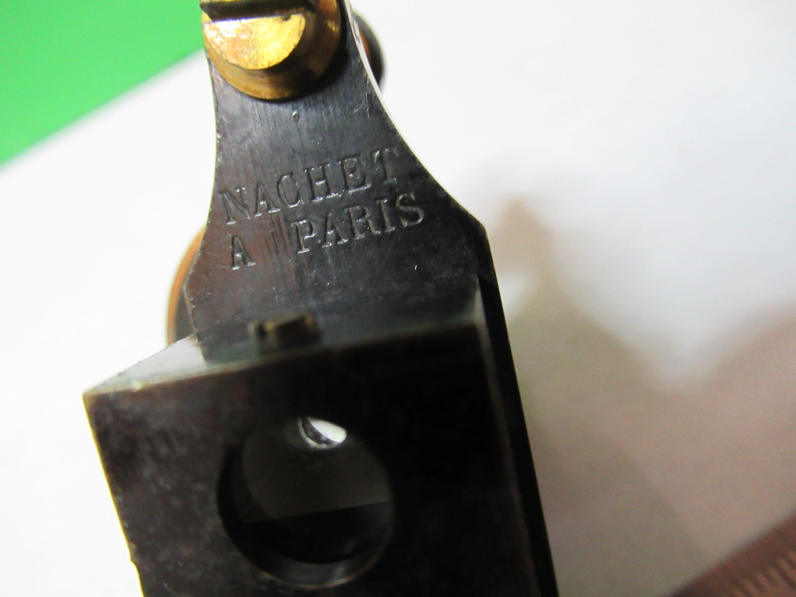 ANTIQUE BRASS NACHET PARIS PROJECTION PRISM ASSEMBLY MICROSCOPE PART X2-A-14