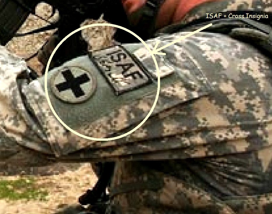 USAFSOC MEDVAC PEDRO COMBAT PARARESCUE  PJ velkrö 2-INSIGNIA: OD CROSS + ISAF