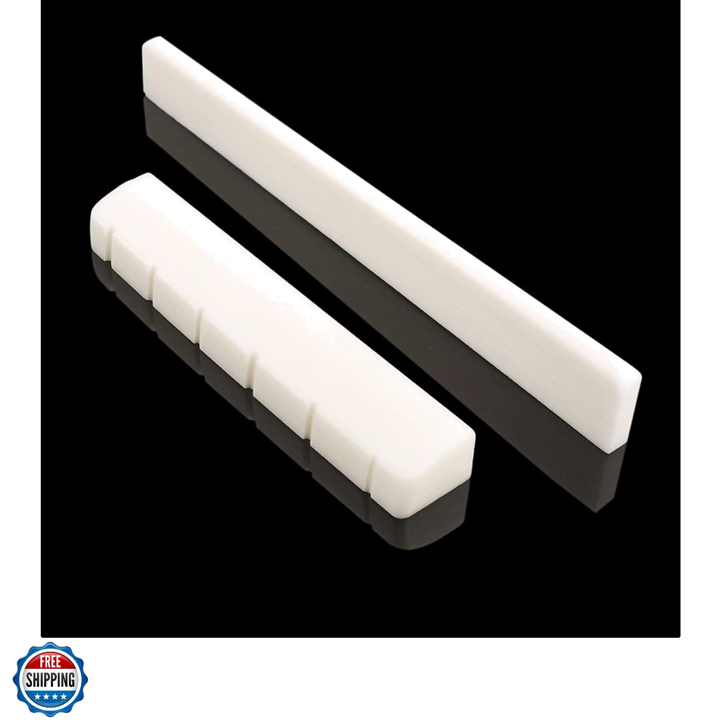 6 String Guitar Bone Bridge Saddle and Nut Made of Real Bone For classic