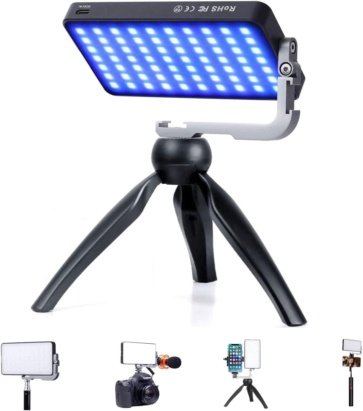 G2 Pocket RGB Camera Light,Built-in 7200mAh Rechargeable Battery 360°Full Color
