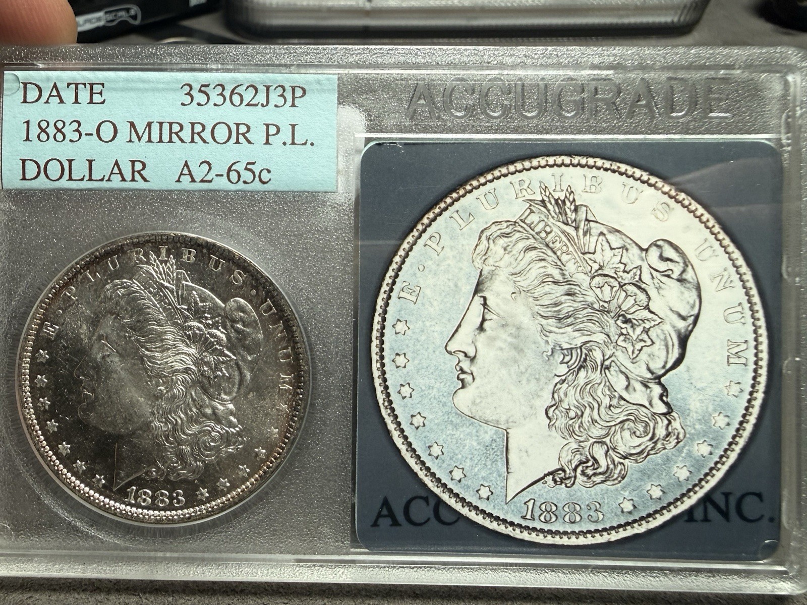 1883-O Morgan Silver Dollar NGC MS PL Rare Proof Like Accugrade Toner Toned