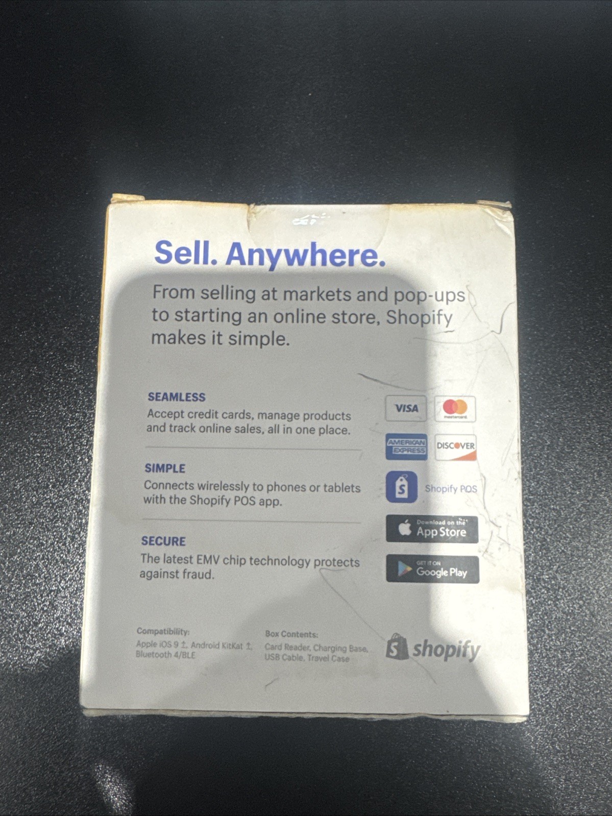 Shopify Chip and Swipe Credit Card Reader in White Model S1701 NEW In Sealed Box