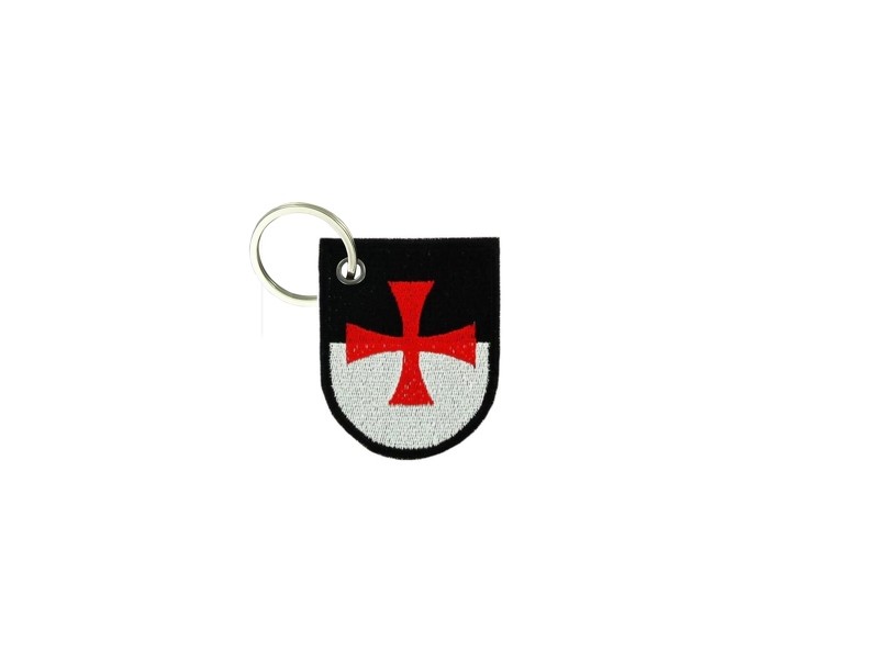 portachiavi bandiera ricamato patch toppe bandiera templare templari crociata