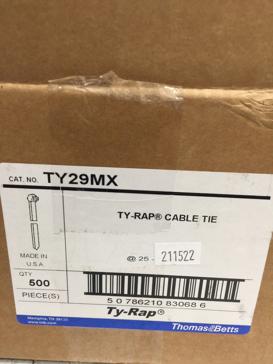 Thomas & Betts Ty-Rap TY29MX 30" 120lb UV Black (price is for **100 pieces**)